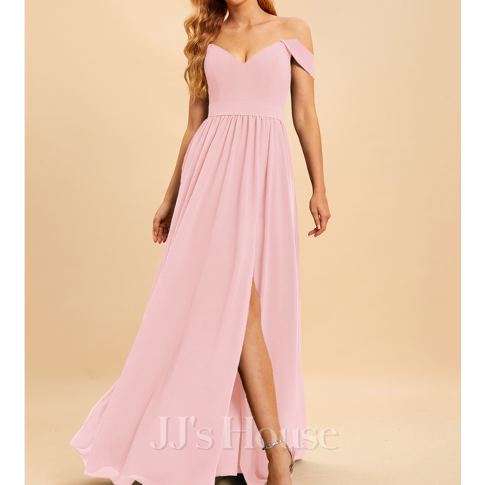 JJs House Blush Off-Shoulder Maxi Dress